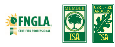 FNGLA Certified Professional and ISA member and certified arborist credentials